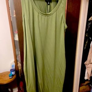 Sage green tank knit dress .. with pockets fits 6-8